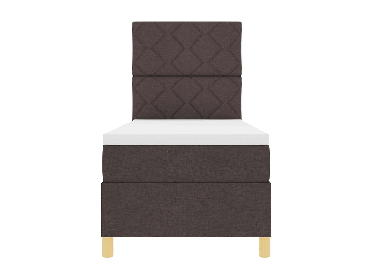 Cama tipo Box Spring con colchón Marrón oscuro 80 x 200 cm tela