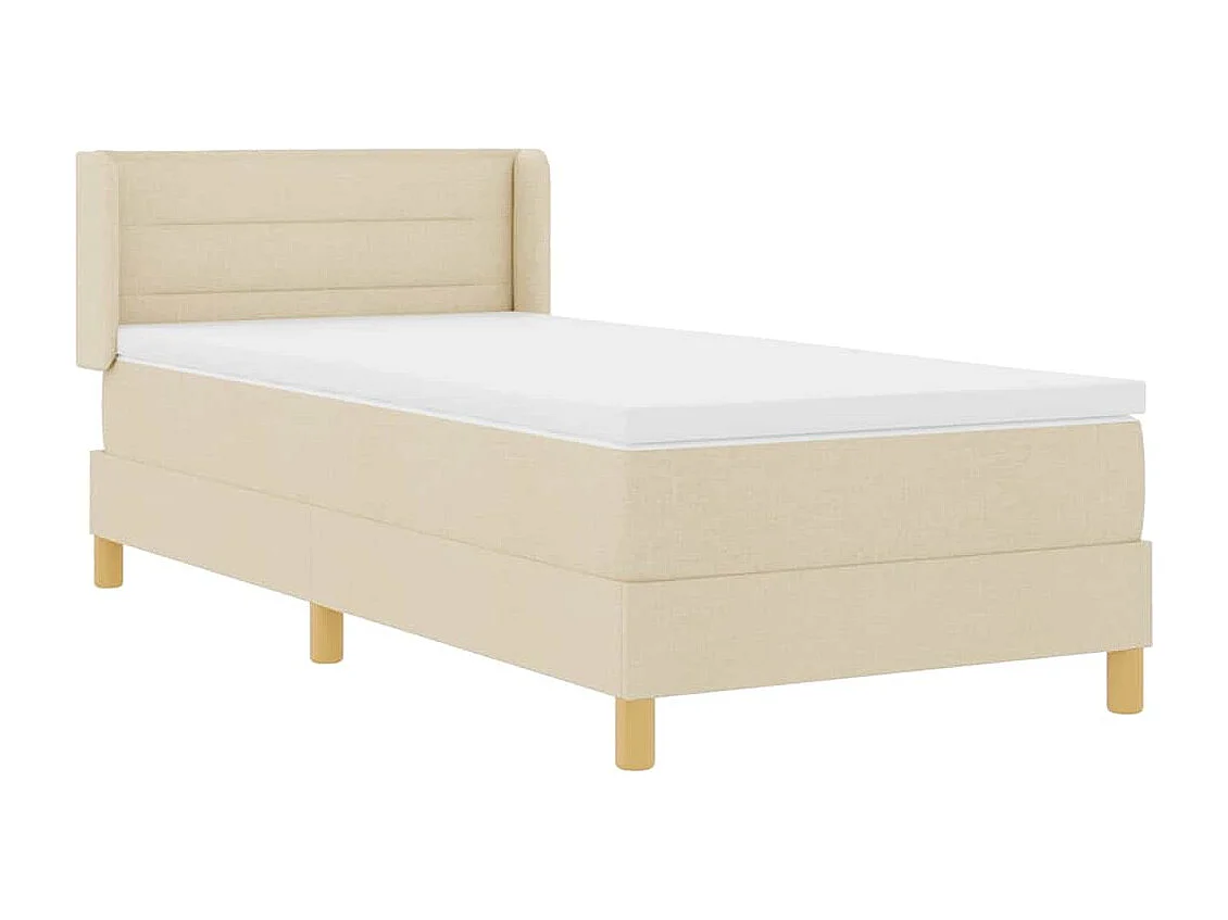 Boxspringbed met matras met hoofdeinde Crème 90 x 190 cm Stof