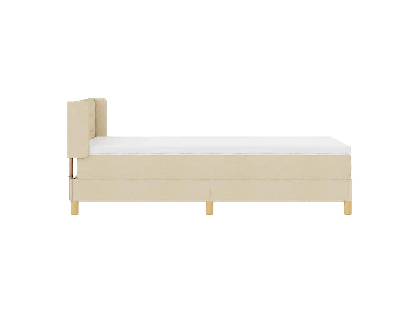 Boxspringbed met matras met hoofdeinde Crème 90 x 190 cm Stof