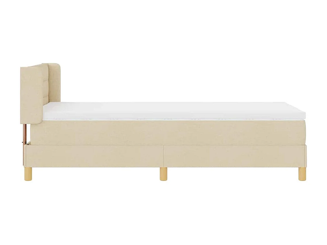 Boxspringbed met matras met hoofdeinde Crème 90 x 190 cm Stof