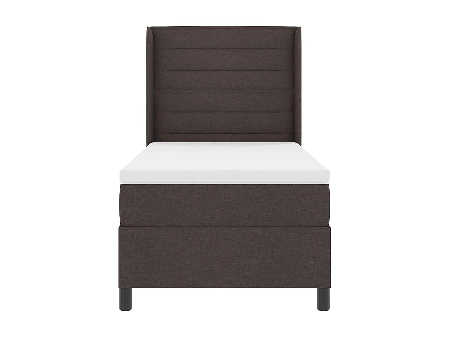 Cama tipo Box Spring con colchón Marrón oscuro 90 x 200 cm tela