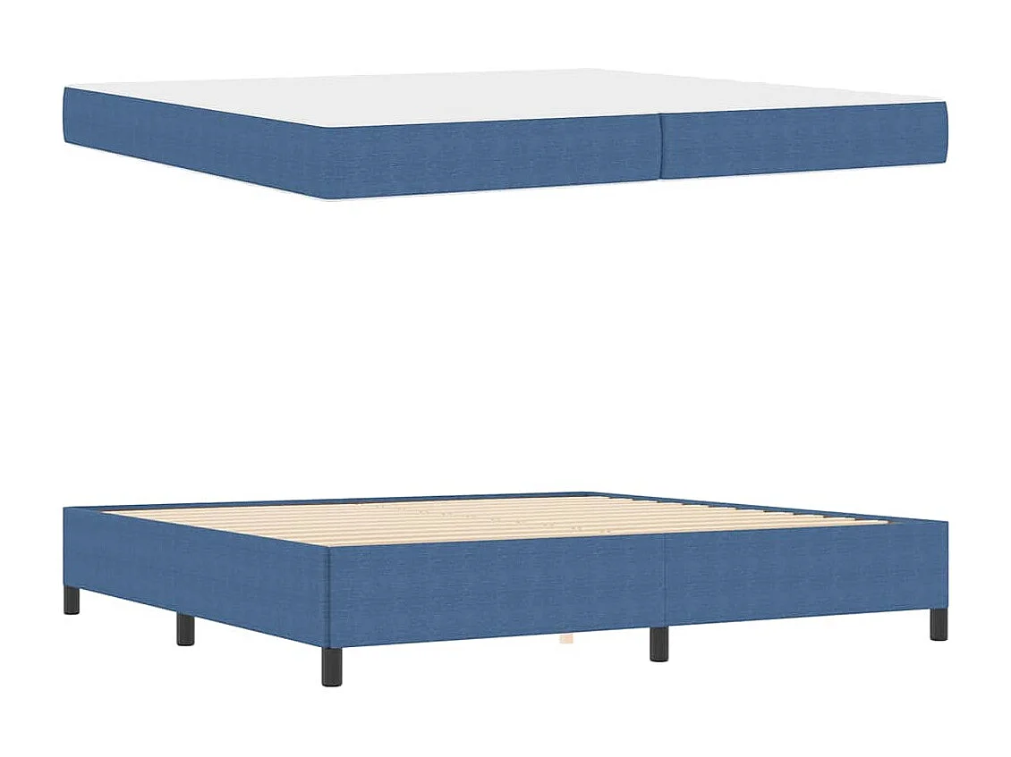 Cadre de lit Bleu 200 x 200 cm Tissu en velours côtelé