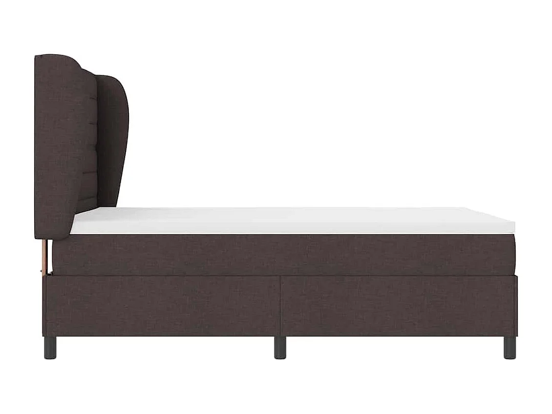 Cama tipo Box Spring Marrón oscuro 140 x 200 cm tela
