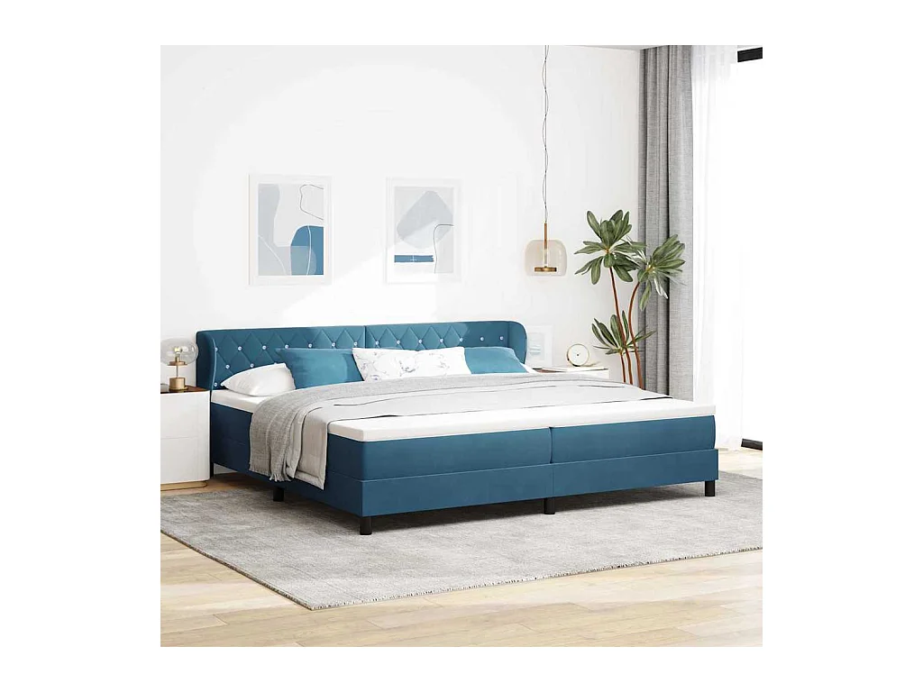 Cadre de lit avec matelas gris foncé 80x200 cm en velours