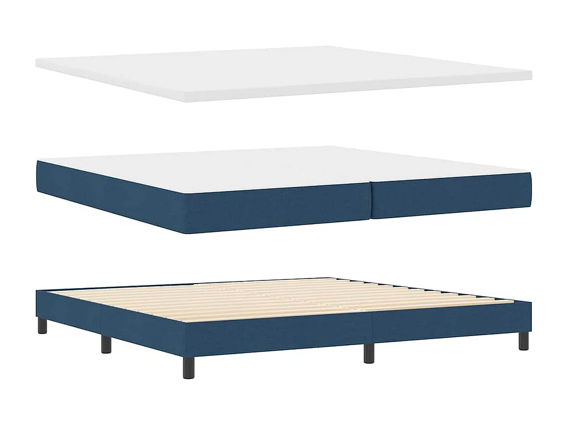 Cama box spring con colchón con colchón Azul 200 x 200 cm