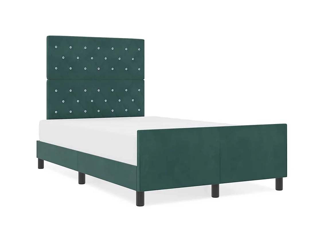 Bedframe met hoofdeinde Donkergroen 120 x 200 cm Fluweel