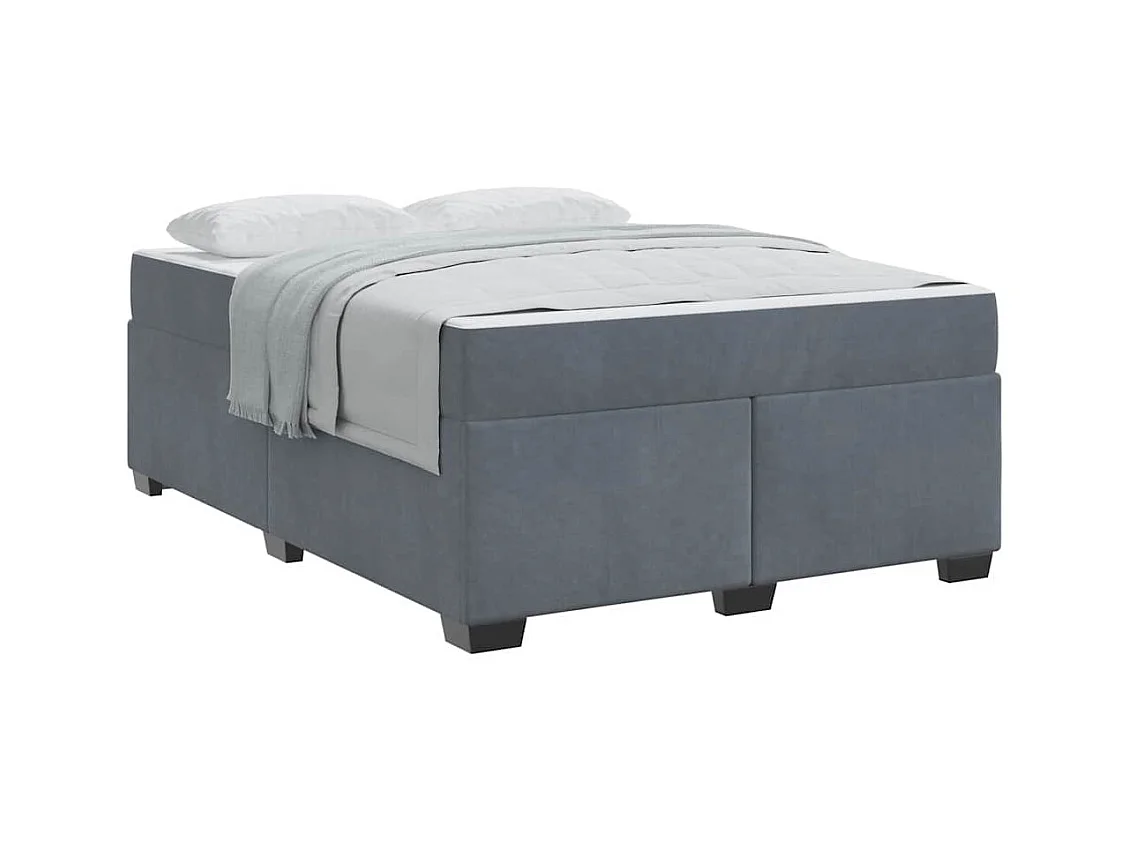 Cadre de lit avec matelas Gris foncé 160 x 200 cm Velours
