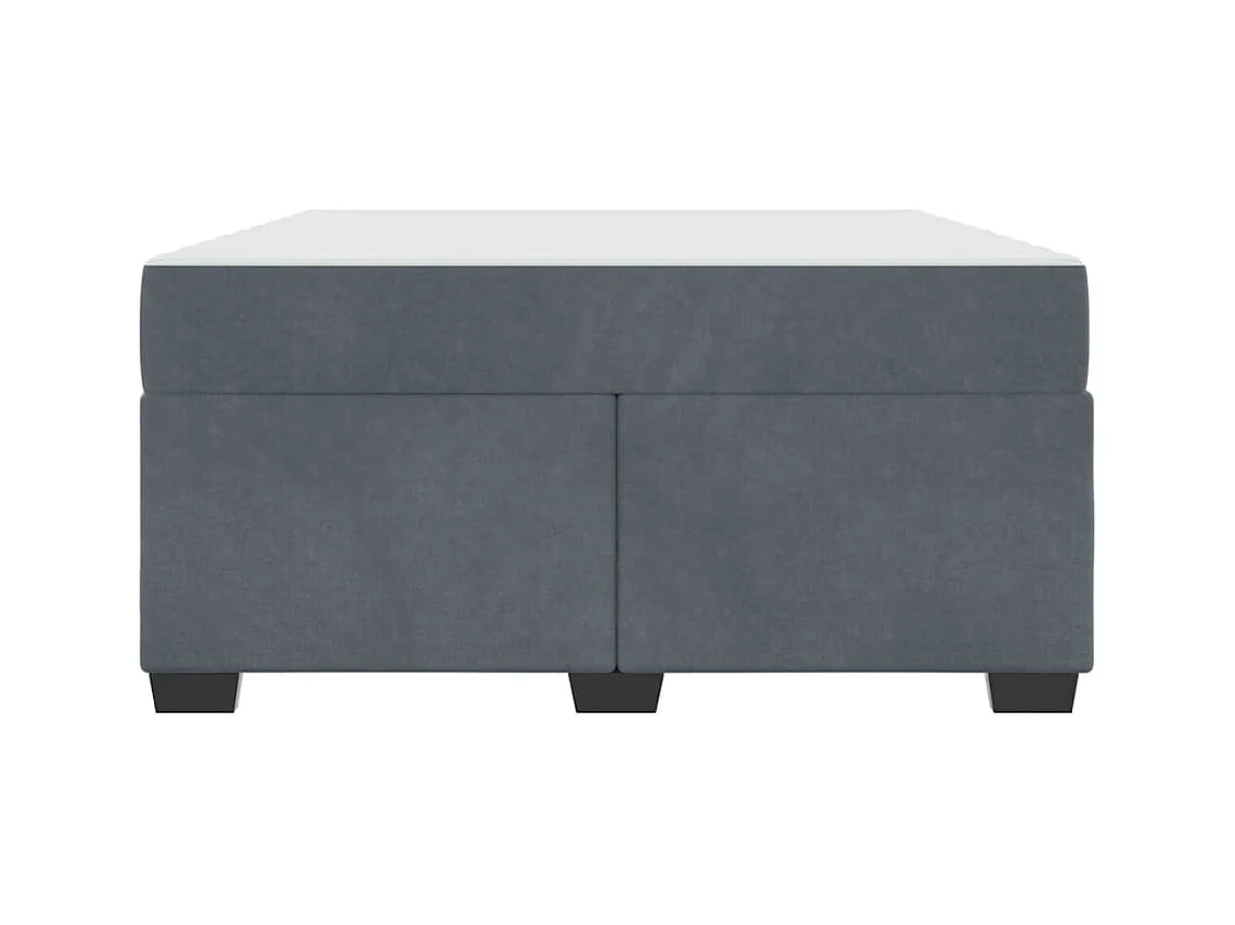 Cadre de lit avec matelas Gris foncé 160 x 200 cm Velours