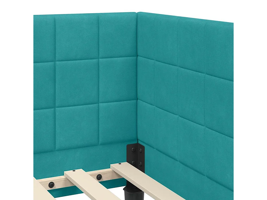 Estructura de cama en esquina Tuquesa 90 x 190 cm Terciopelo