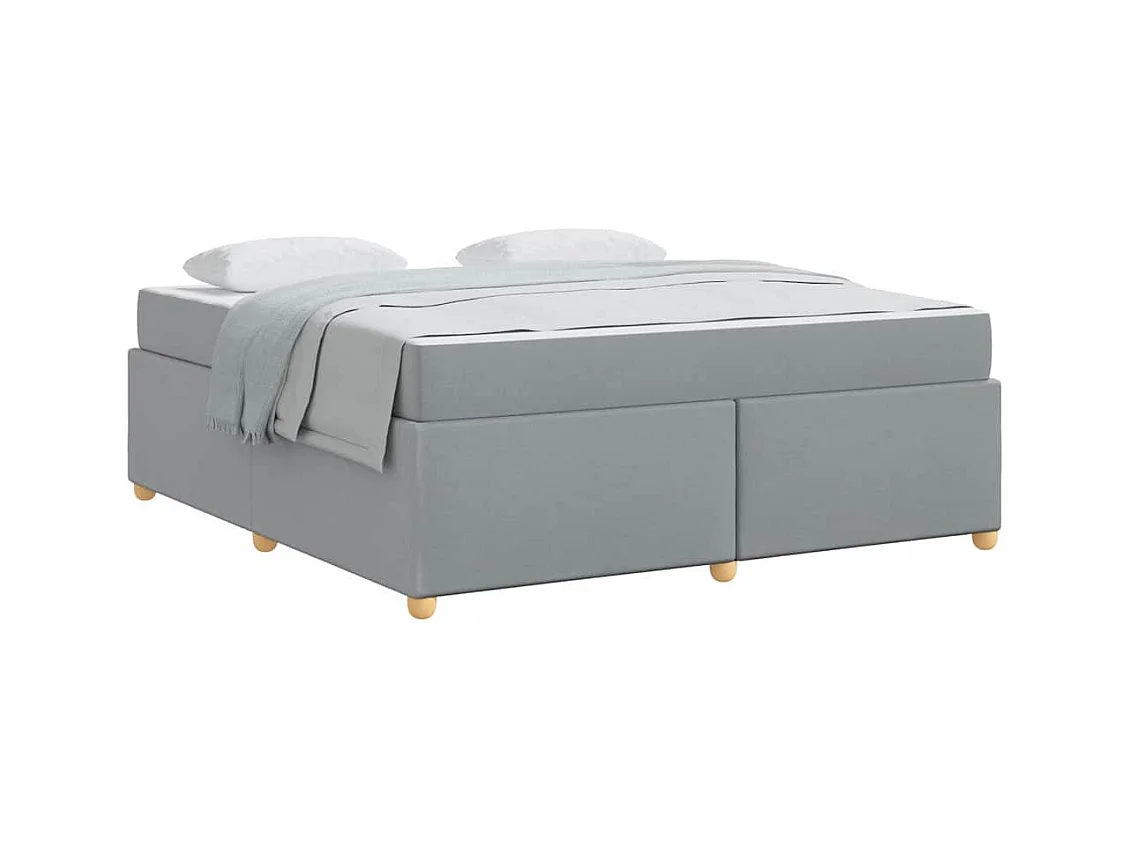 Estructura de cama con colchón Gris claro 180 x 200 cm tela