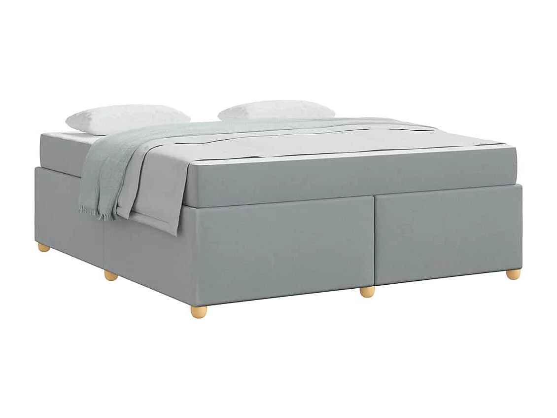 Cadre de lit avec matelas Gris clair 180 x 200 cm tissu