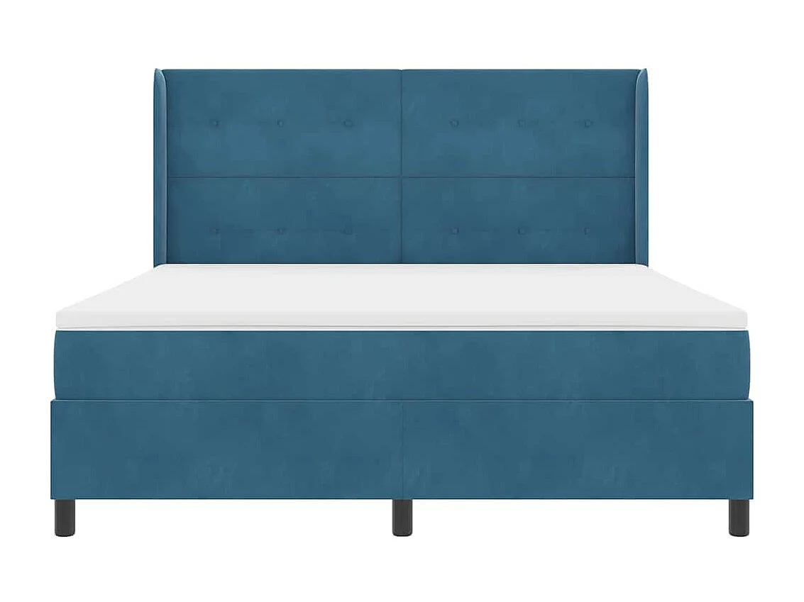 Cadre de lit avec tête de lit Bleu 180 x 200 cm Velours