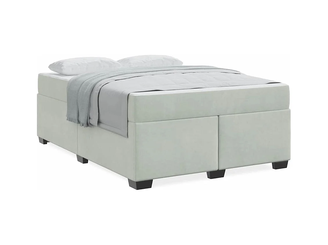 Cadre de lit avec matelas Gris clair 160 x 200 cm Velours