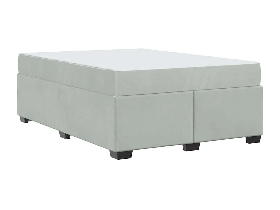 Cadre de lit avec matelas Gris clair 160 x 200 cm Velours