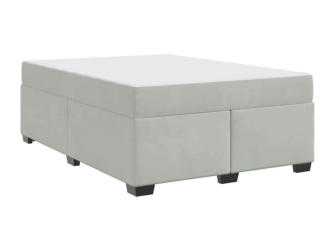 Cadre de lit avec matelas Gris clair 160 x 200 cm Velours