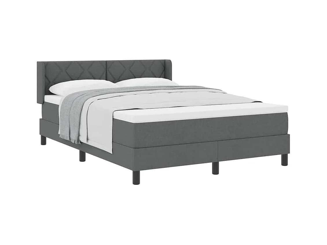 Cadre de lit avec matelas avec matelas Gris foncé 140 x 190 cm