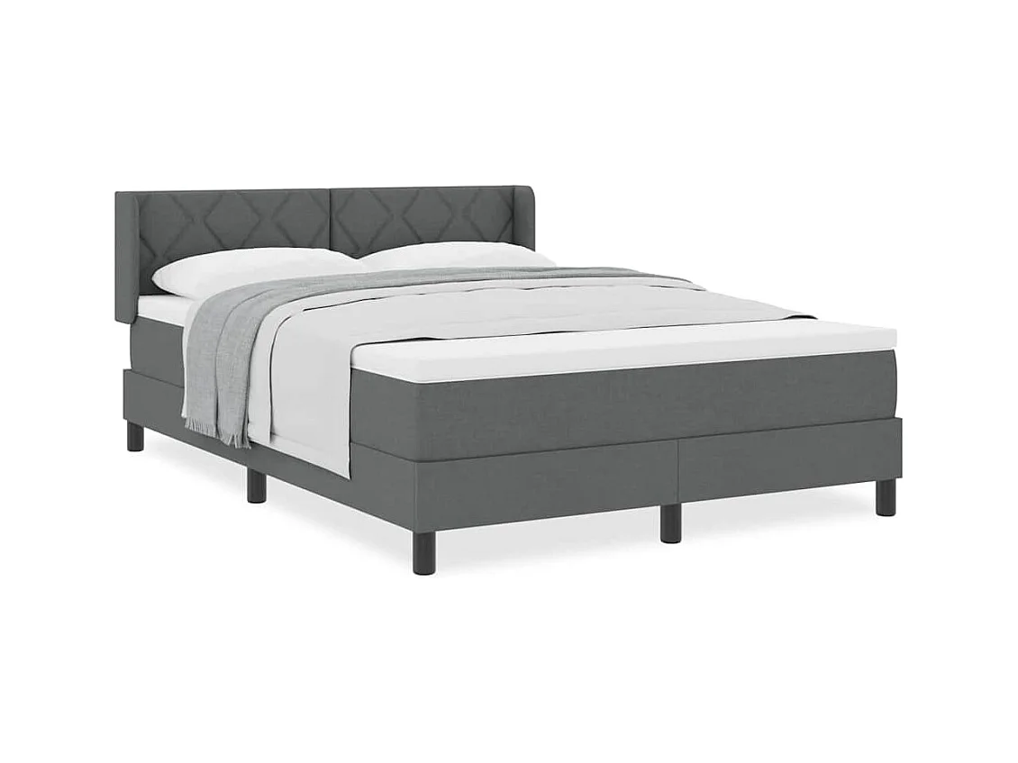 Cadre de lit avec matelas avec matelas Gris foncé 140 x 190 cm