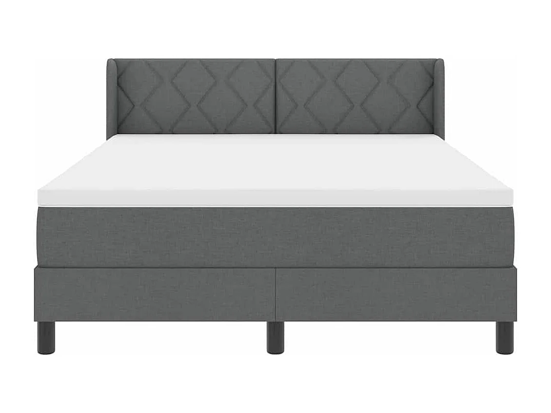 Cadre de lit avec matelas avec matelas Gris foncé 140 x 190 cm