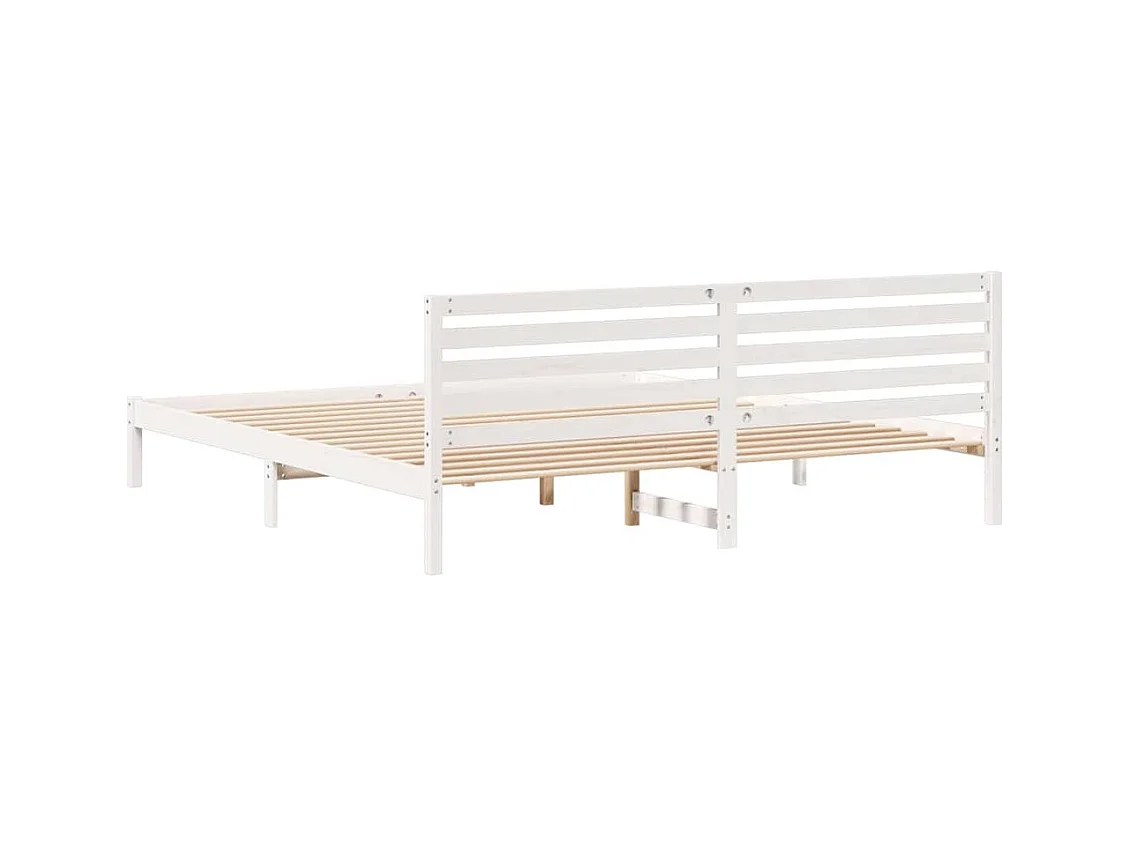 Cadre de lit Blanc 200 x 220 cm Bois massif en pin