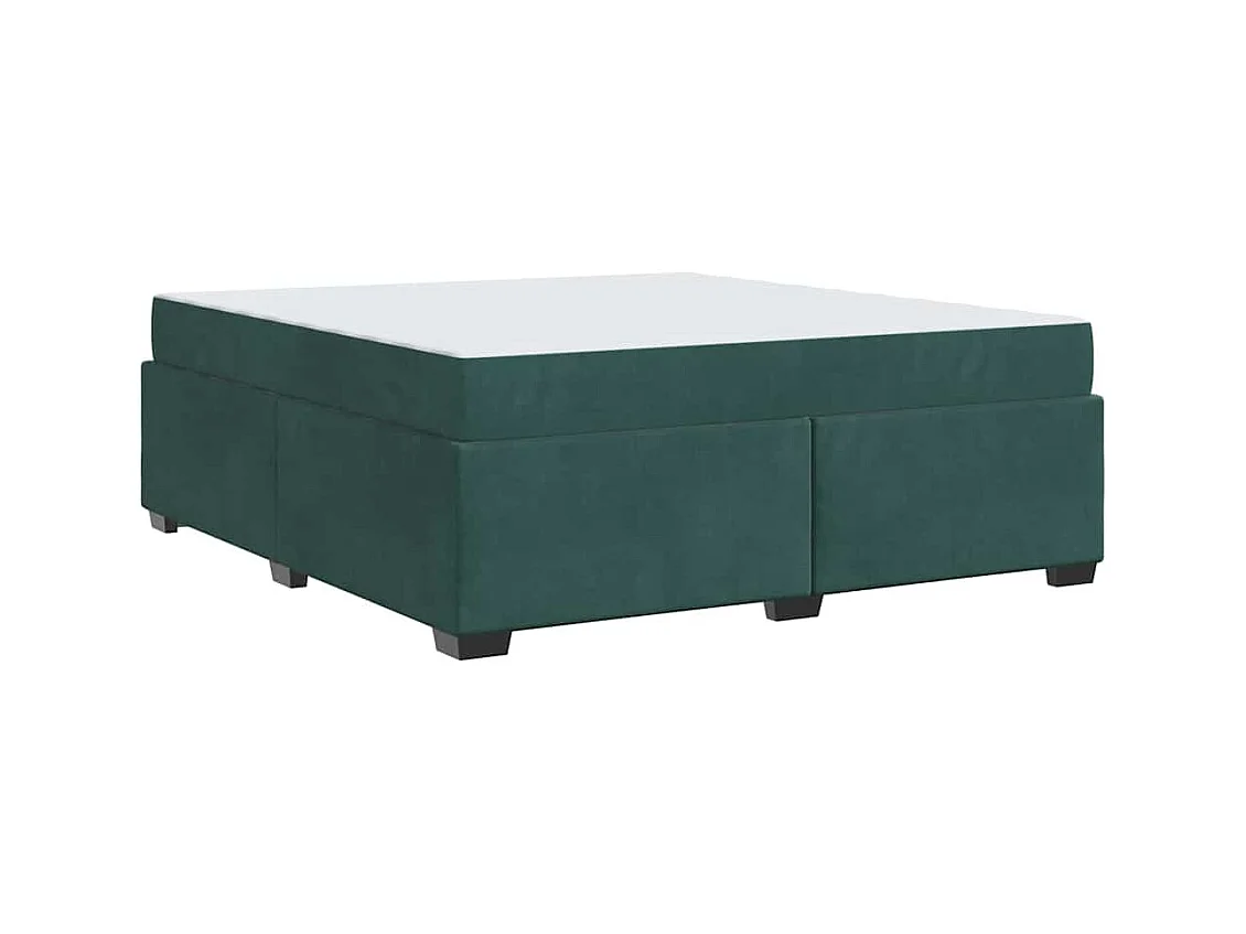 Cadre de lit avec matelas Vert foncé 180 x 200 cm Velours