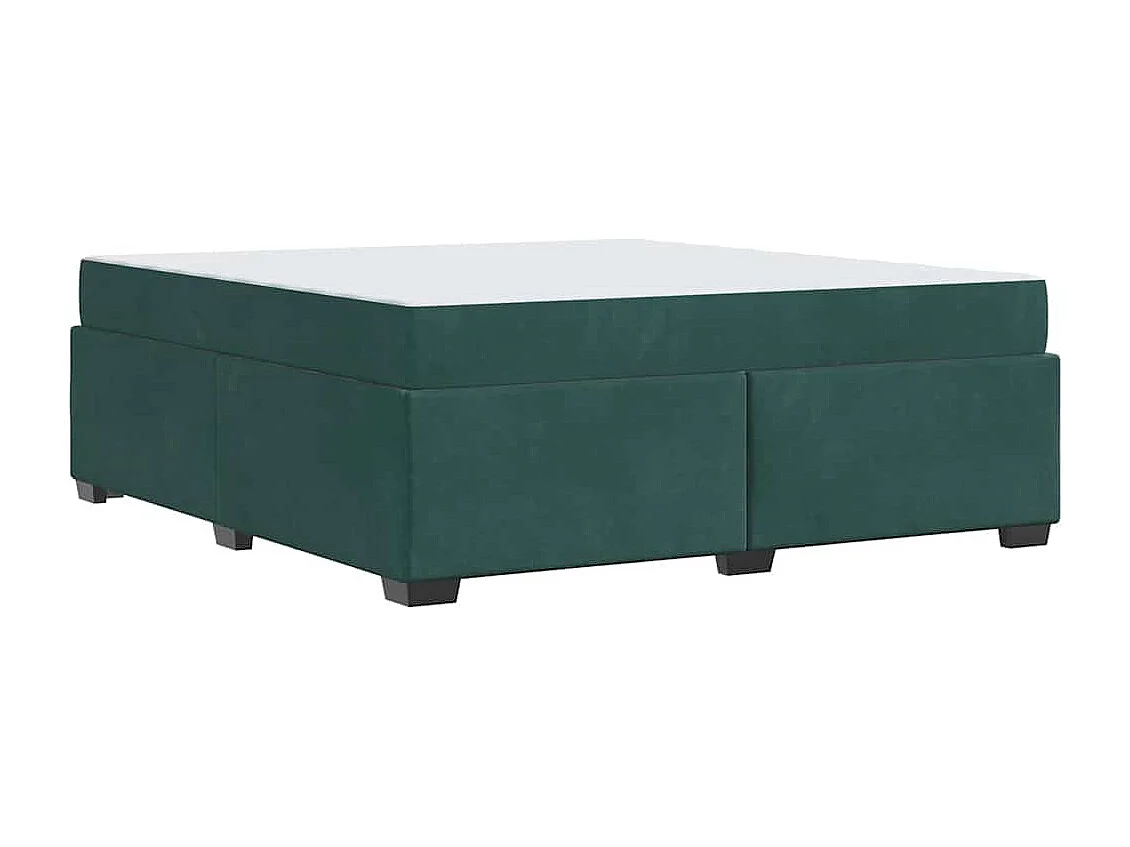 Cadre de lit avec matelas Vert foncé 180 x 200 cm Velours