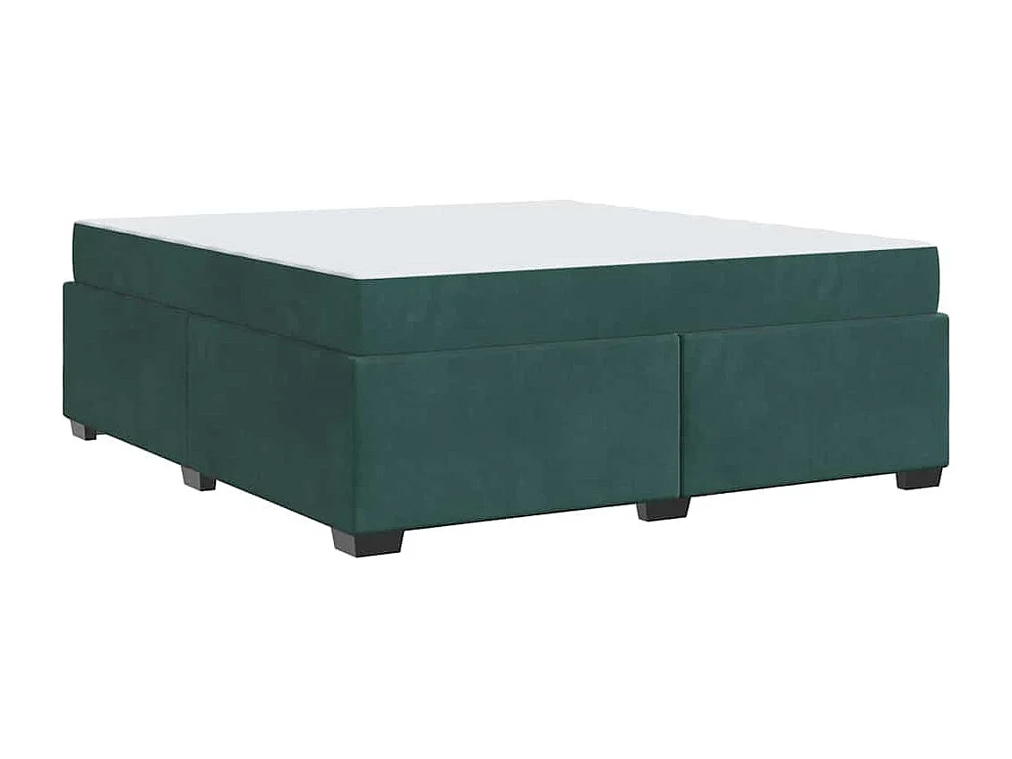 Cadre de lit avec matelas Vert foncé 180 x 200 cm Velours