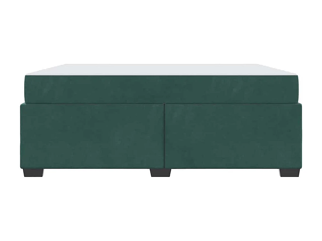 Cadre de lit avec matelas Vert foncé 180 x 200 cm Velours