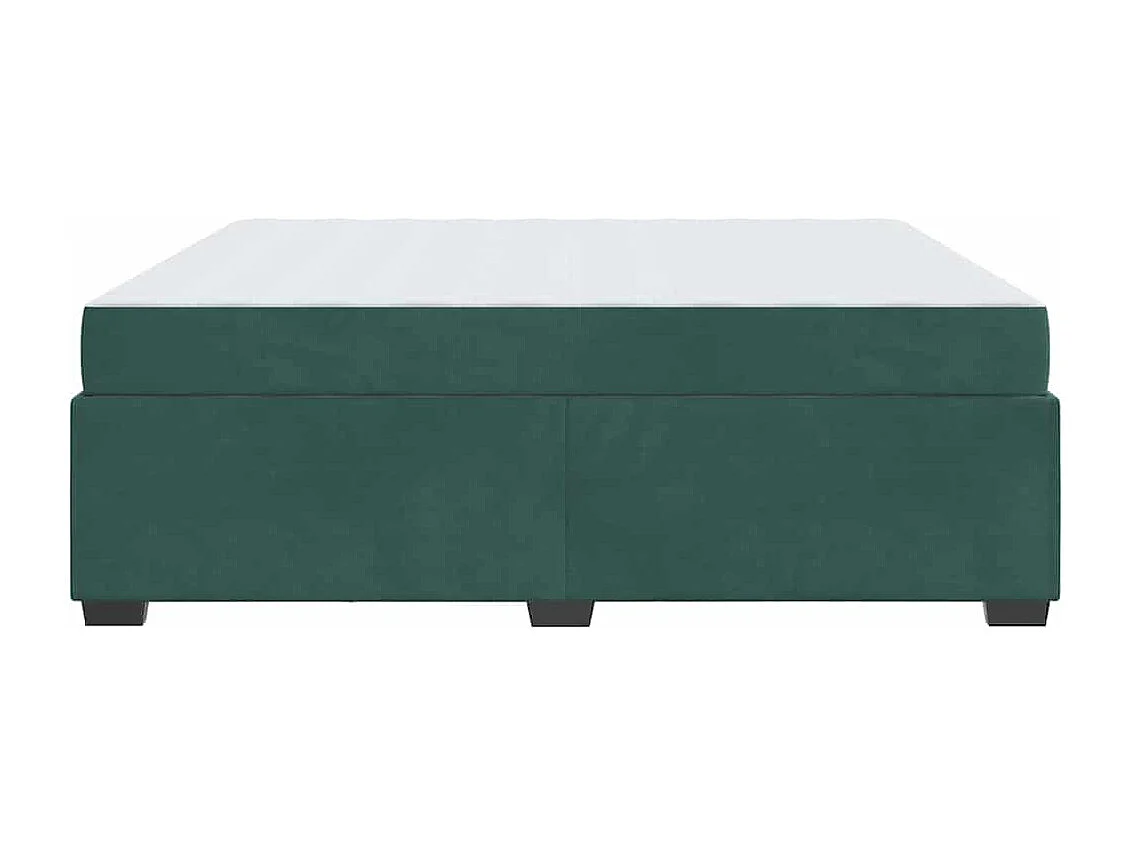 Cadre de lit avec matelas Vert foncé 180 x 200 cm Velours