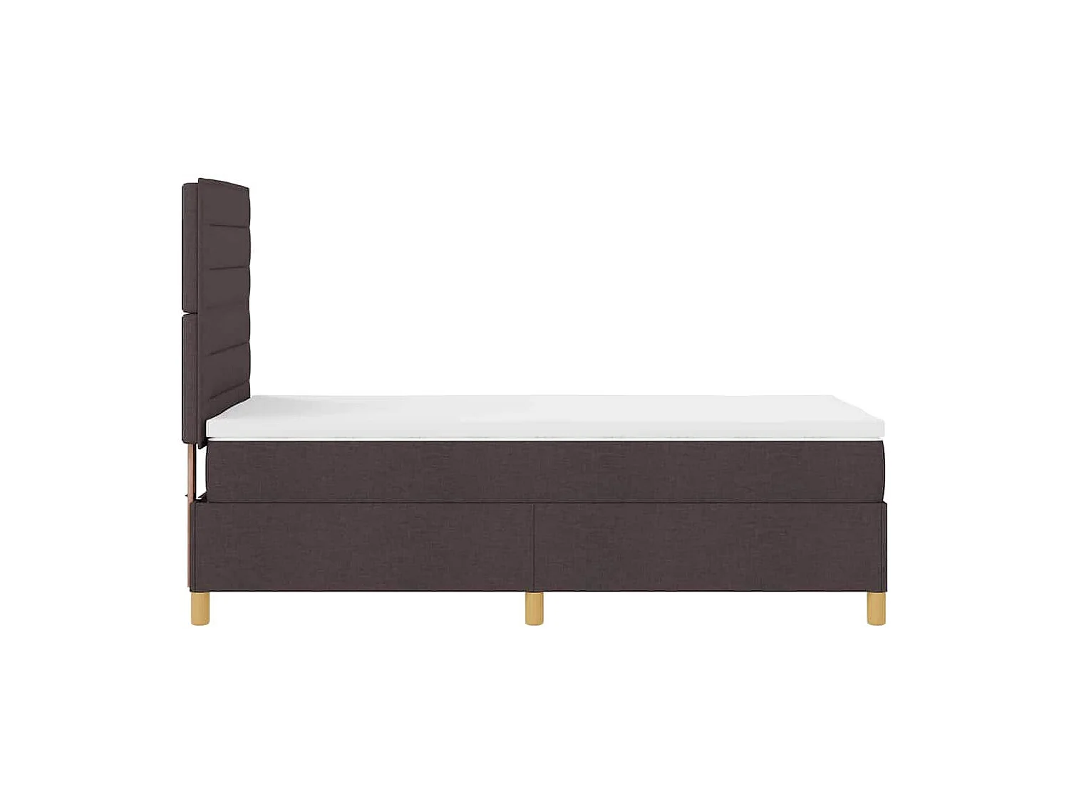 Cama tipo Box Spring con colchón Marrón oscuro 90 x 200 cm tela