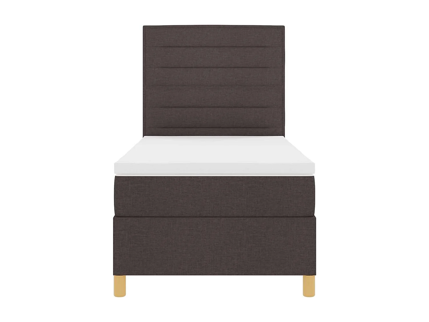 Cama tipo Box Spring con colchón Marrón oscuro 90 x 200 cm tela