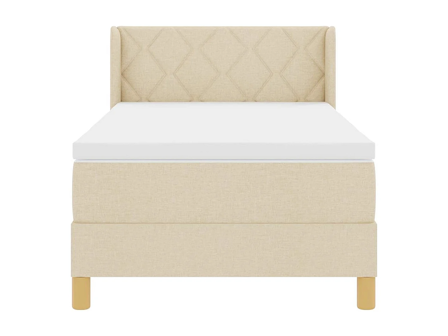 Cama con Somier con colchón Crema 100 x 200 cm tela