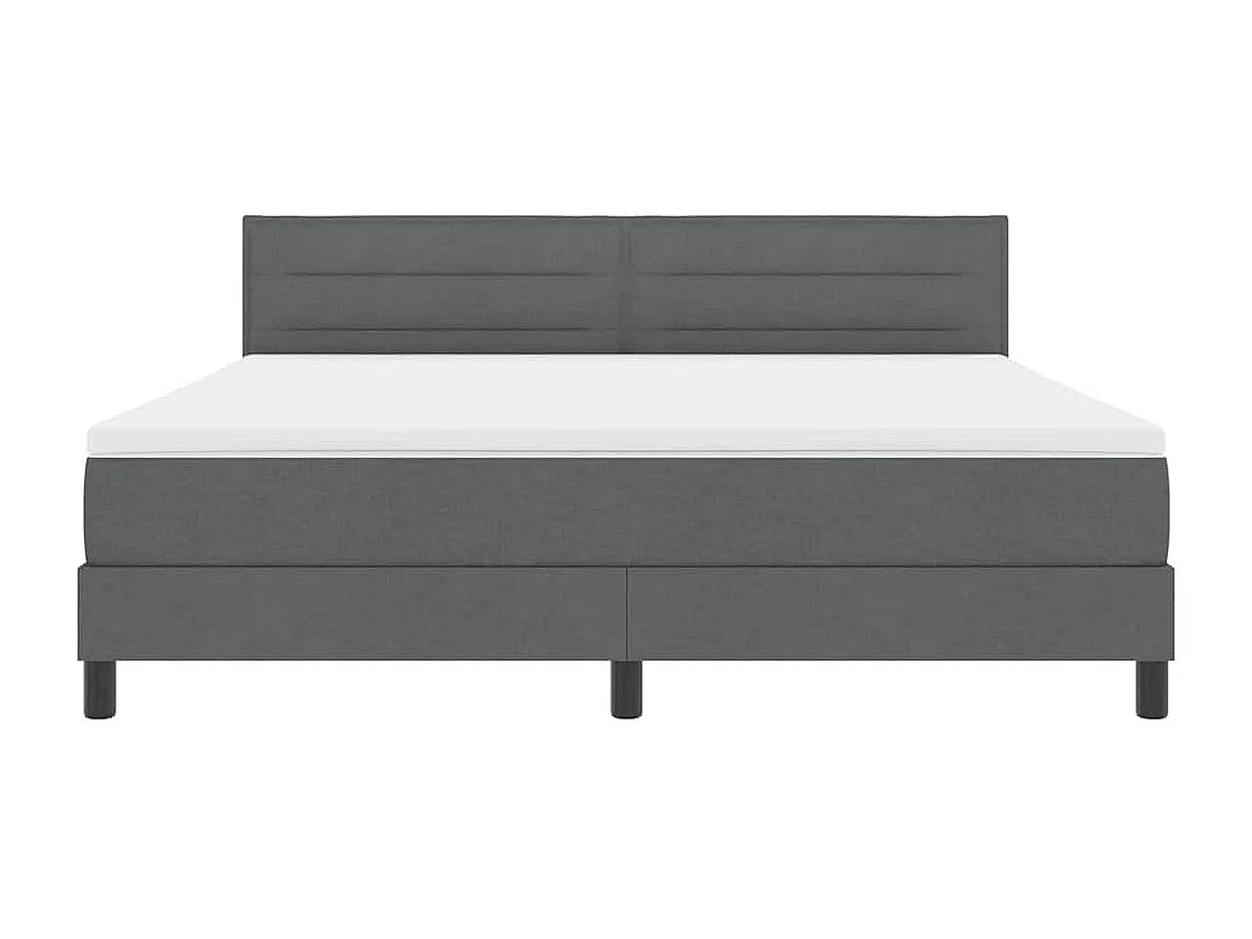 Cama box spring con colchón Gris oscuro 180 x 200 cm tela
