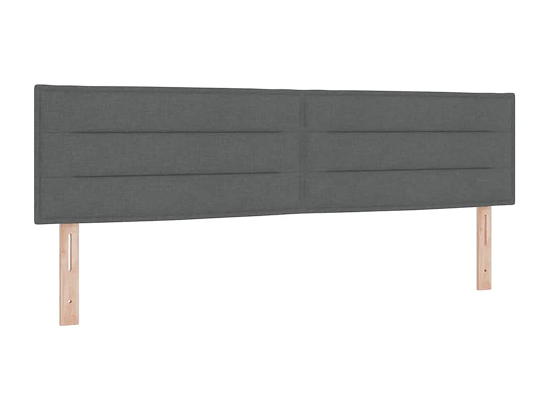 Cama box spring con colchón Gris oscuro 180 x 200 cm tela