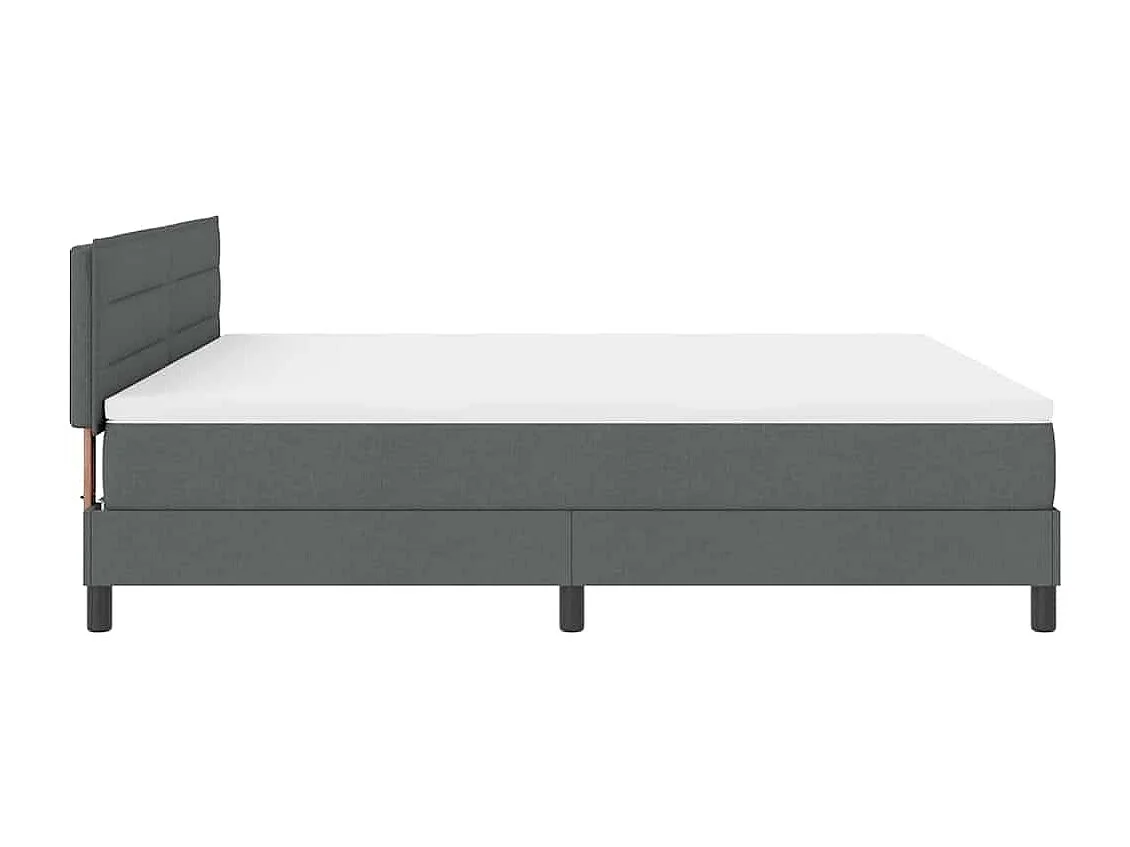 Cama box spring con colchón Gris oscuro 180 x 200 cm tela