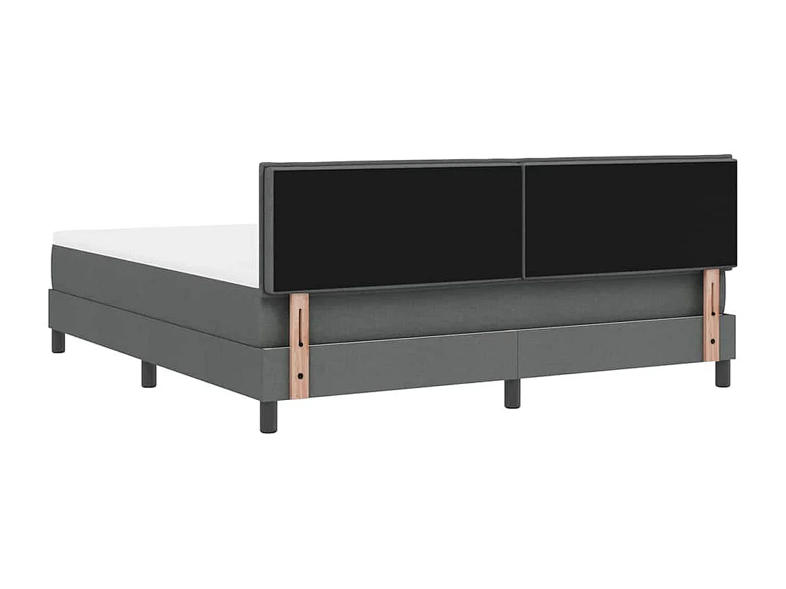 Cama box spring con colchón Gris oscuro 180 x 200 cm tela