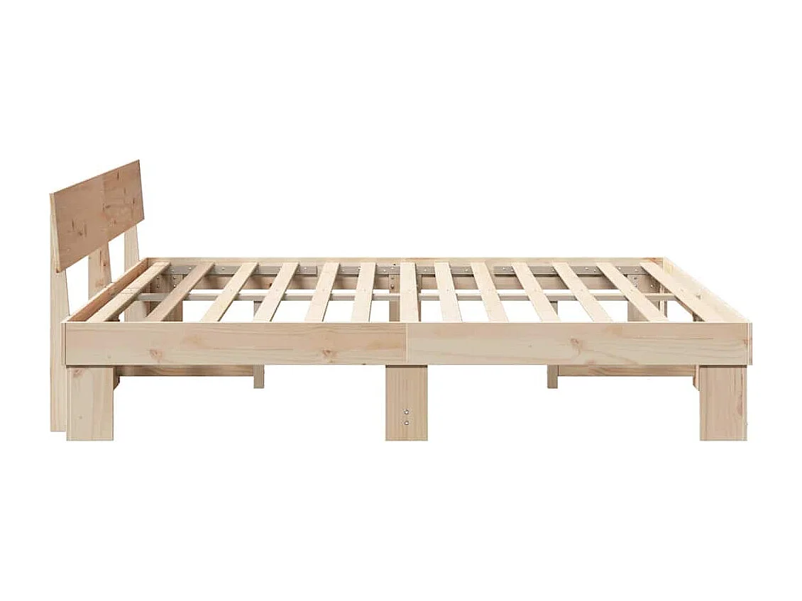 Estructura de cama Marrón 200 x 200 cm Madera maciza de pino