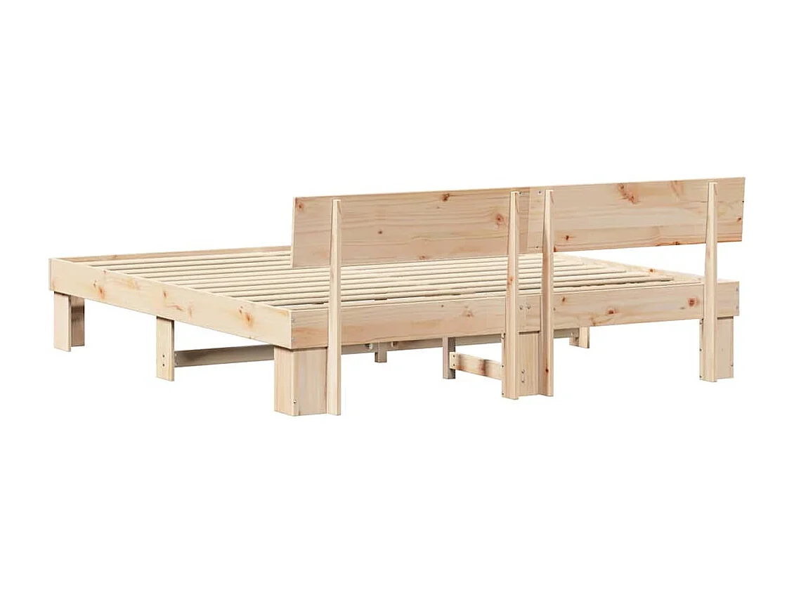 Estrutura da Cama Castanho 200 x 200 cm Madeira de pinho maciça