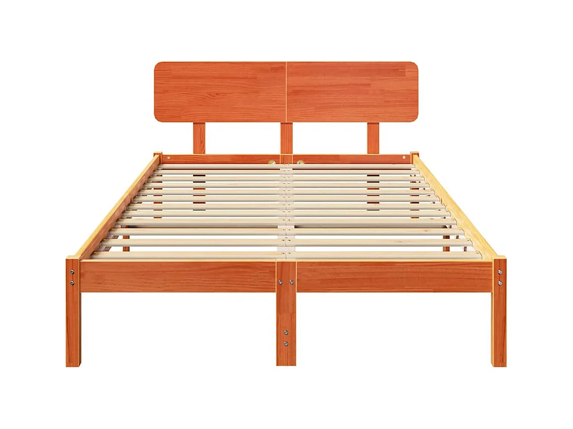 Estrutura da Cama com cabeceira Marrom Cera 140 x 190 cm