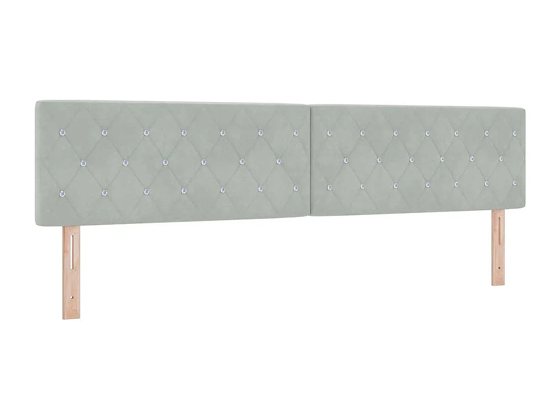 Cadre de lit avec matelas Gris clair 200 x 200 cm tissu