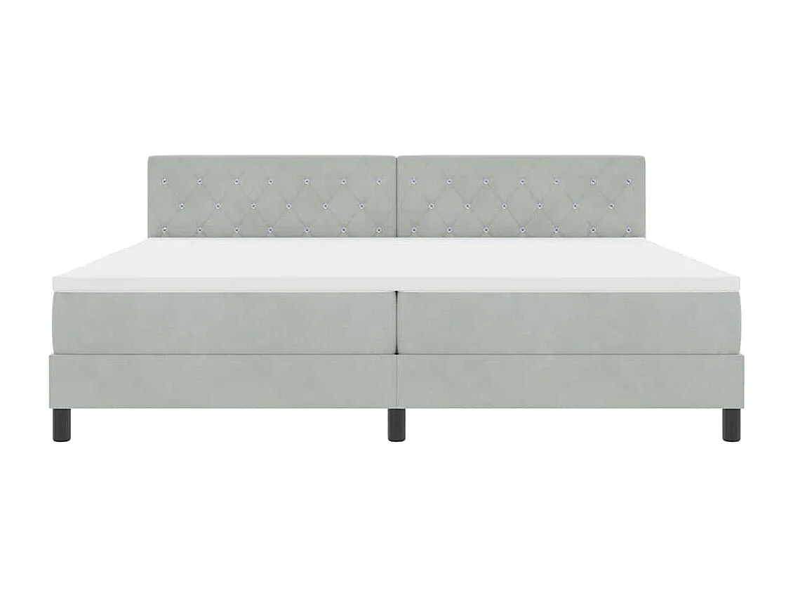 Cadre de lit avec matelas Gris clair 200 x 200 cm tissu