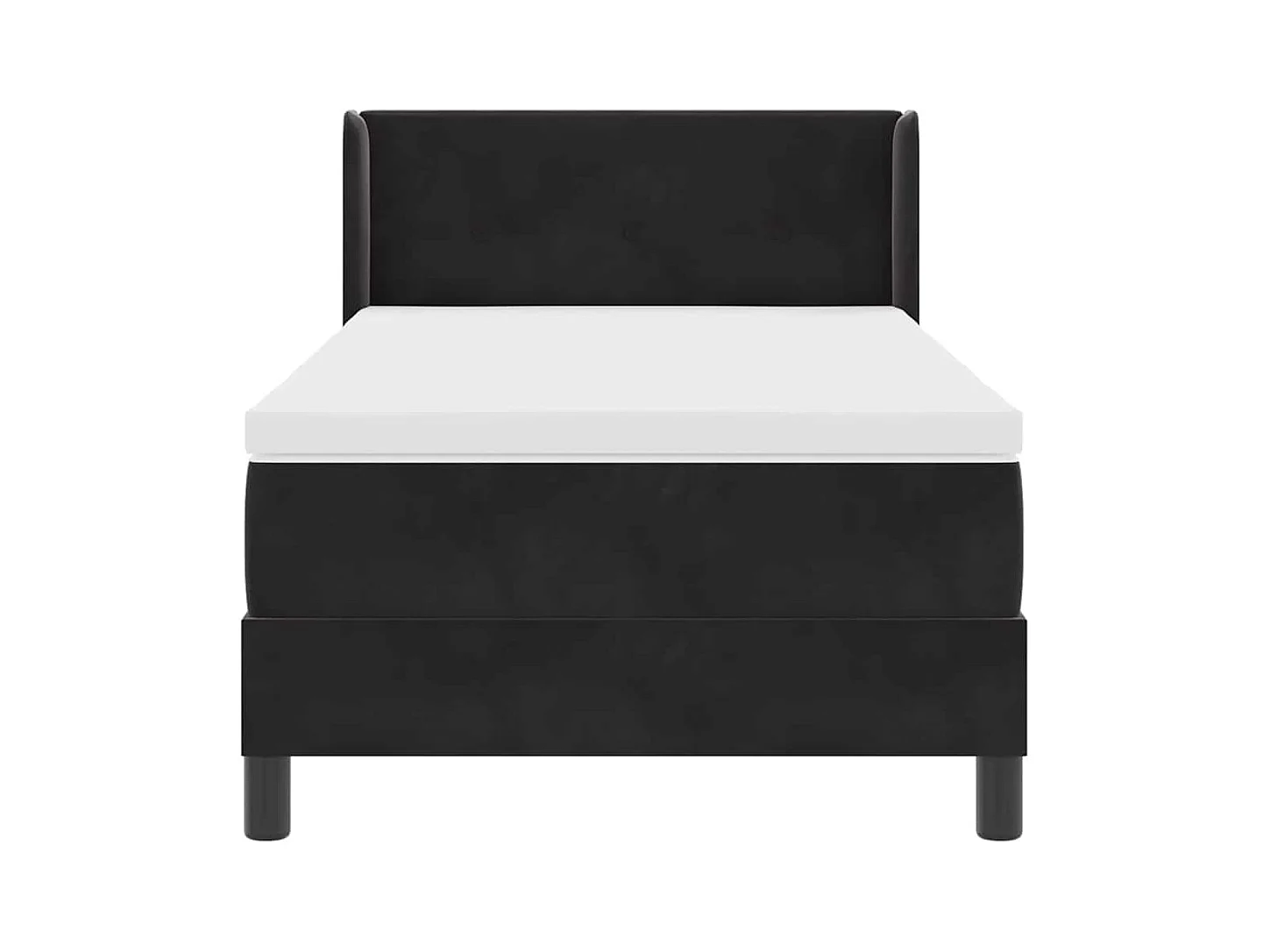 Cadre de lit avec matelas noir 100x200 cm en velours Noir