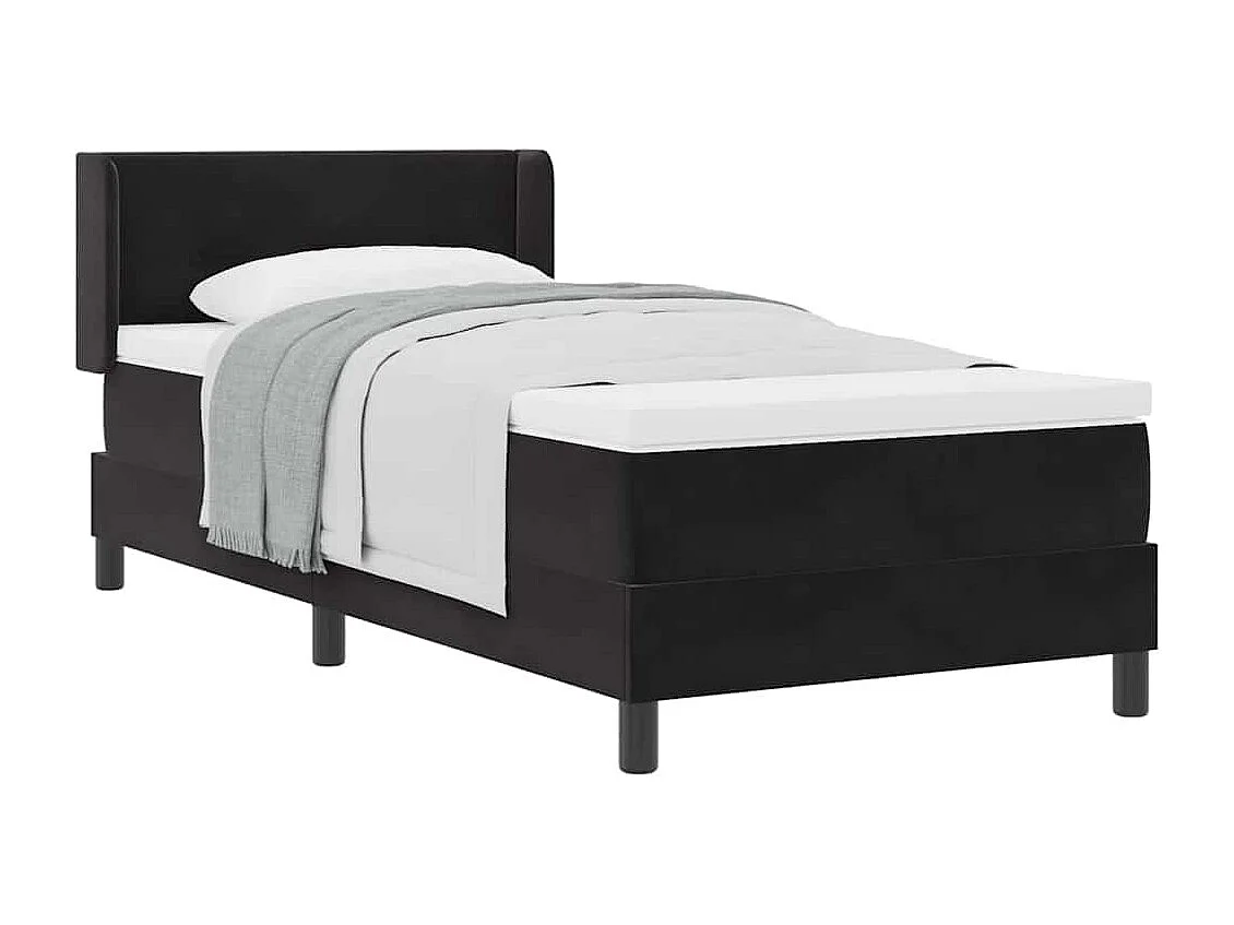 Cadre de lit avec matelas noir 100x200 cm en velours Noir