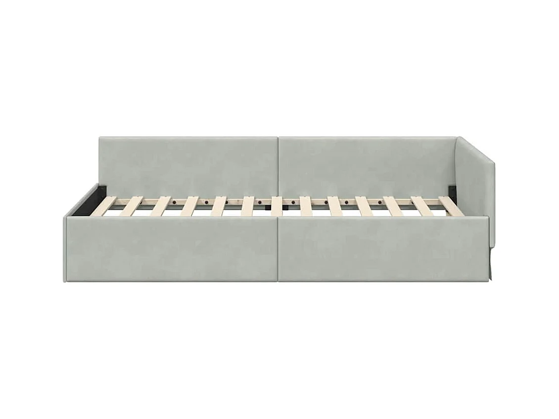 Cadre de lit d'angle Autre Gris clair 100 x 200 cm