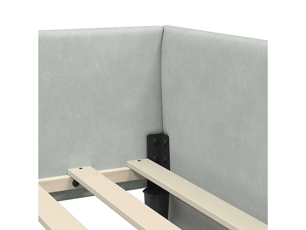 Cadre de lit d'angle Autre Gris clair 100 x 200 cm