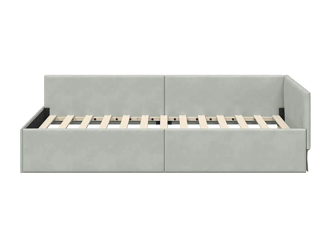 Cadre de lit d'angle Autre Gris clair 100 x 200 cm