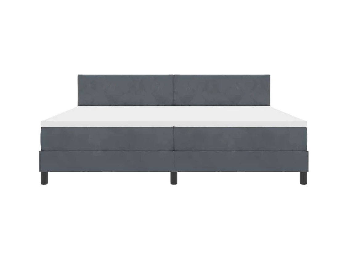 Cadre de lit avec matelas Gris foncé 200 x 200 cm Velours