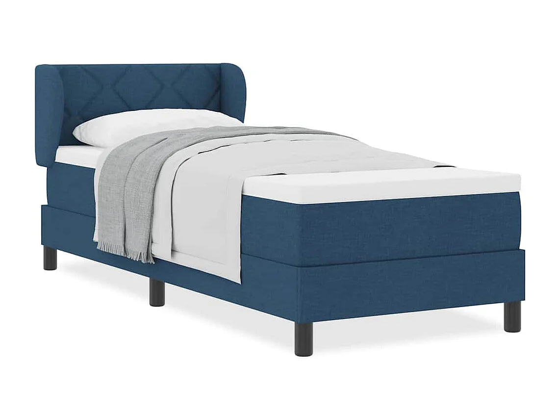 Cama box spring con colchón con colchón Azul 80 x 200 cm tela