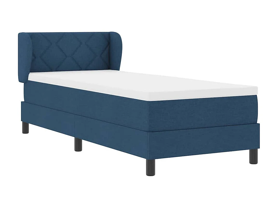Cama box spring con colchón con colchón Azul 80 x 200 cm tela