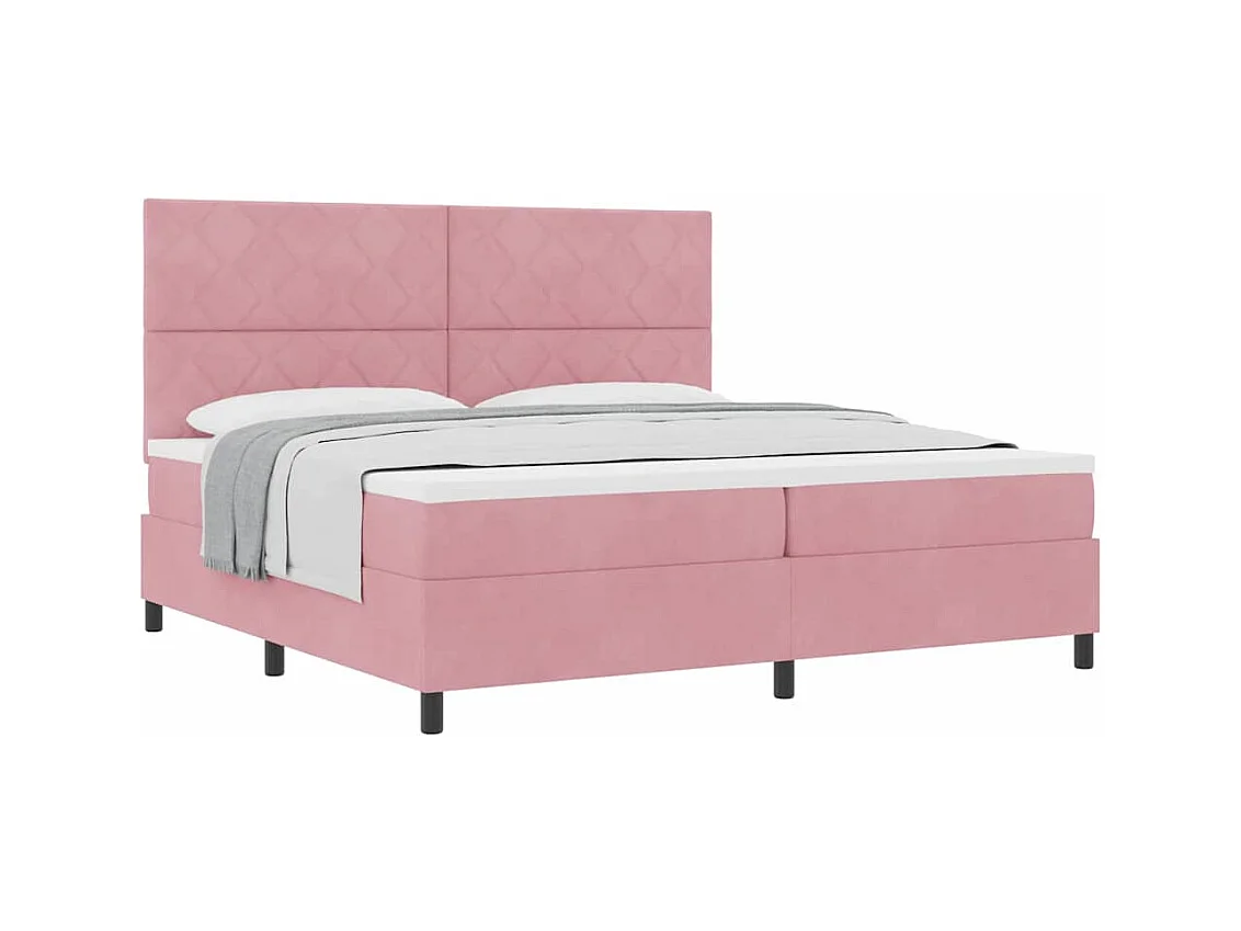 Cadre de lit avec matelas Rose 200 x 200 cm Velours