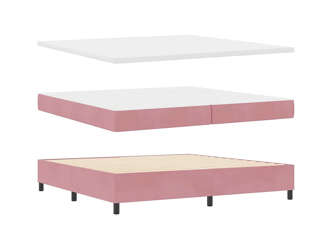 Cadre de lit avec matelas Rose 200 x 200 cm Velours